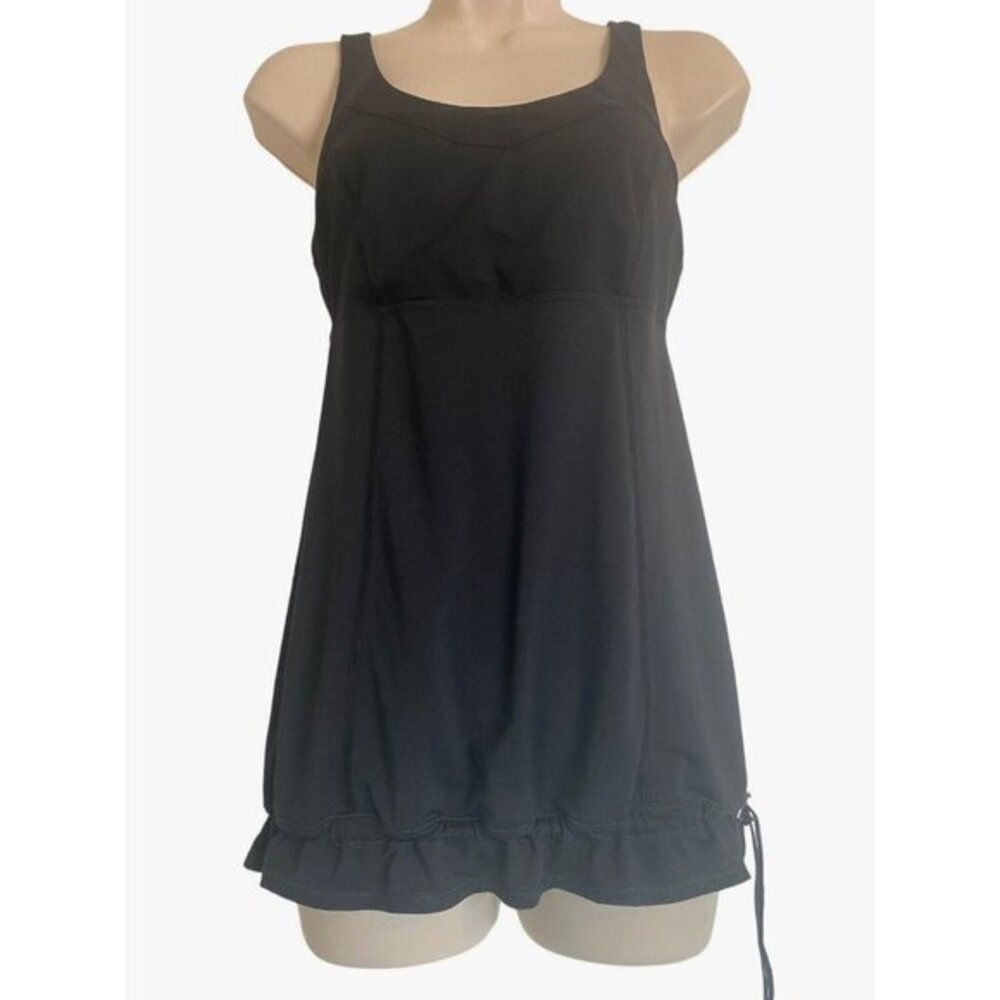 Lululemon Bra Tank Fitness Top Size 6 Relaxed Fit Black Fullback Toggle Hips